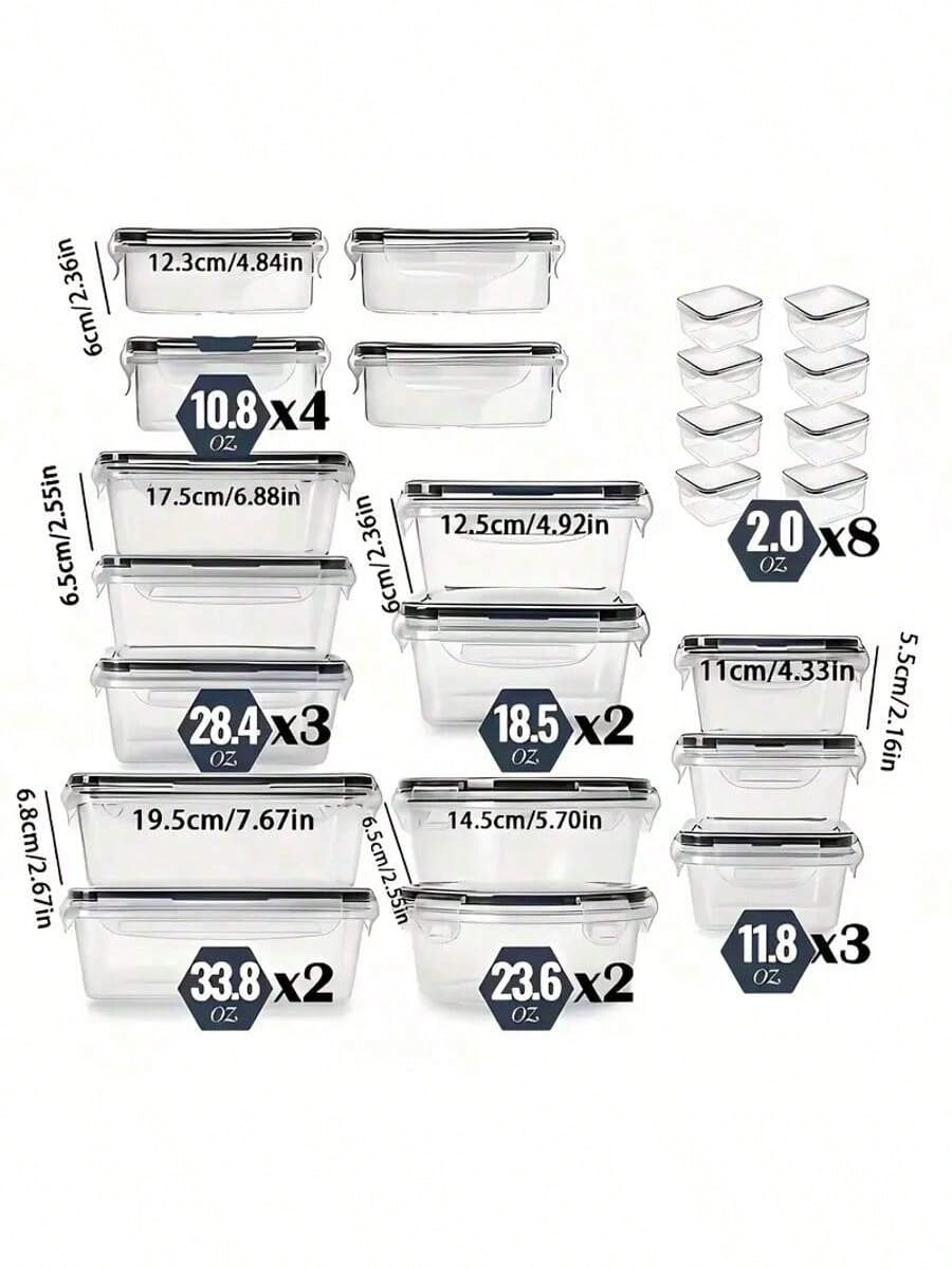 🔥24/48-piece Airtight Food Storage Containers Set – Stackable with Lids