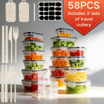 🔥24/48-piece Airtight Food Storage Containers Set – Stackable with Lids