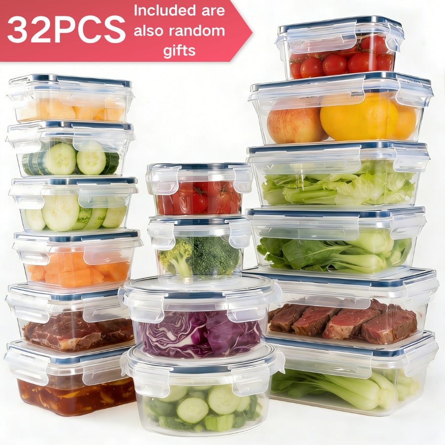 🔥24/48-piece Airtight Food Storage Containers Set – Stackable with Lids