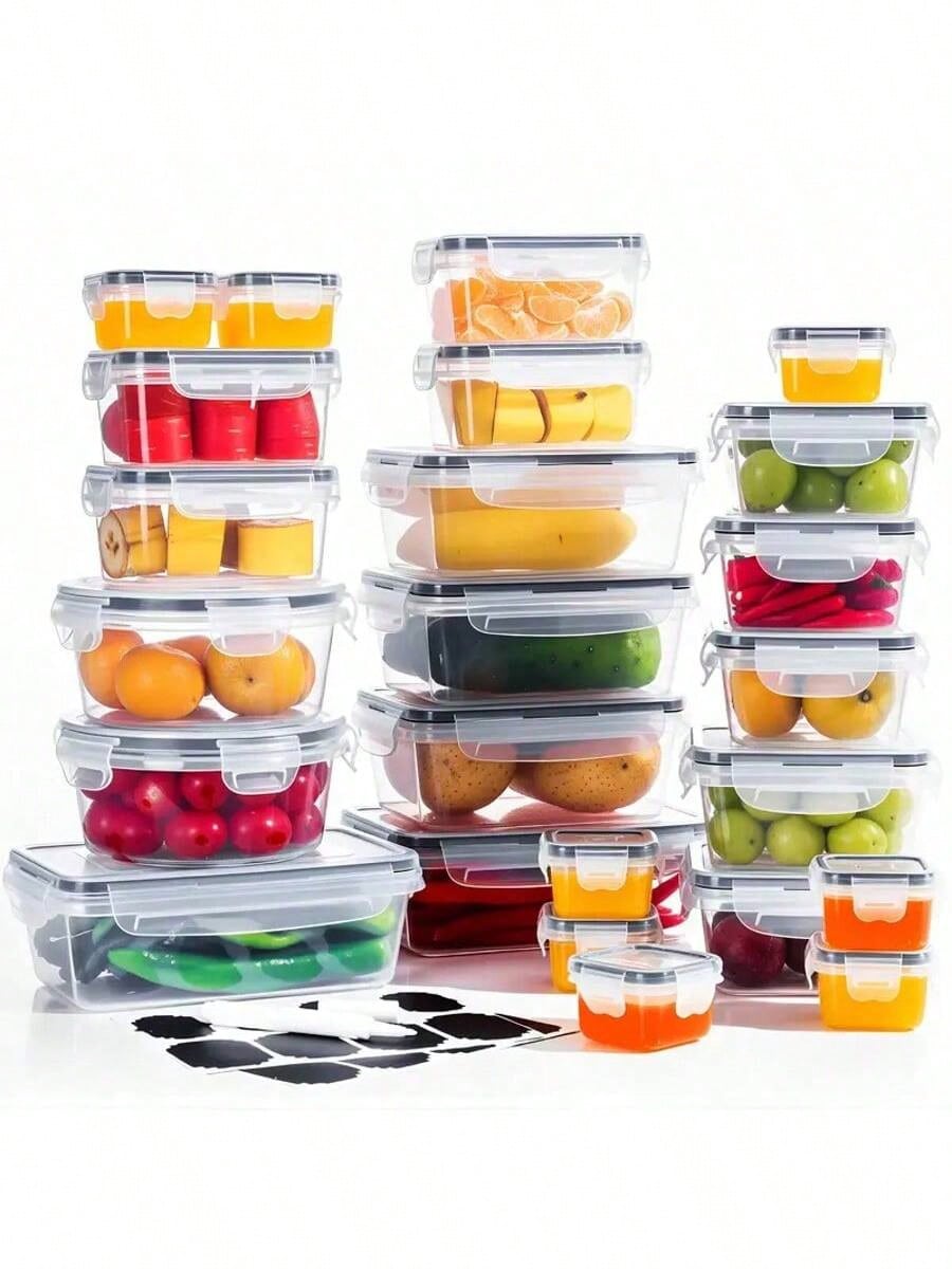 🔥24/48-piece Airtight Food Storage Containers Set – Stackable with Lids