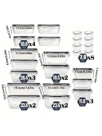 🔥24/48-piece Airtight Food Storage Containers Set – Stackable with Lids